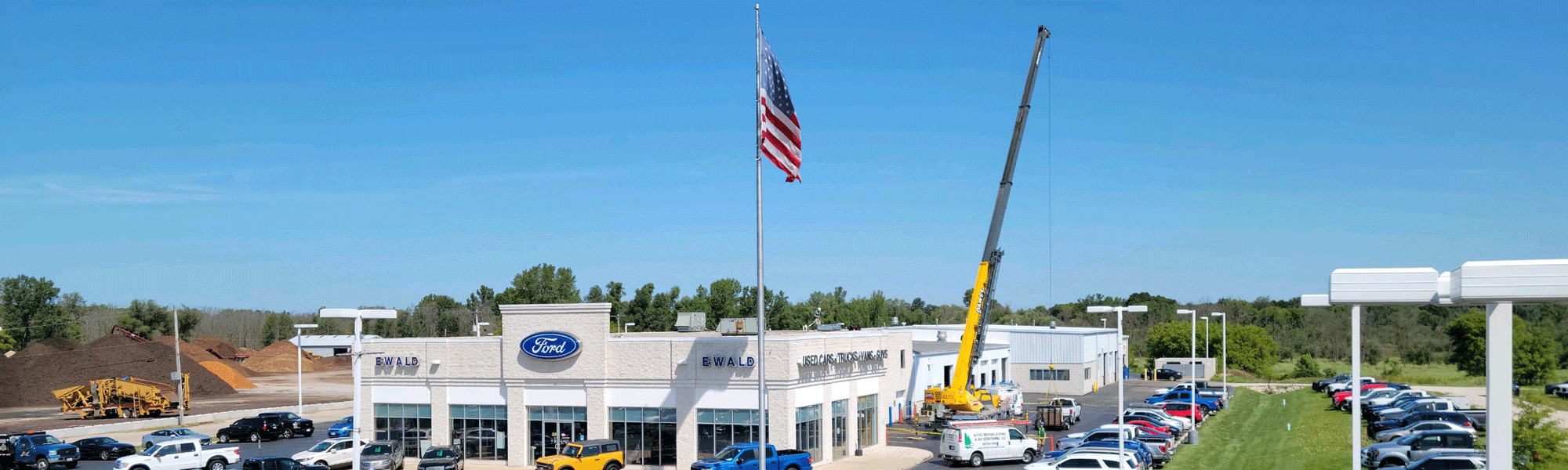 Crane Delivering New HVAC System