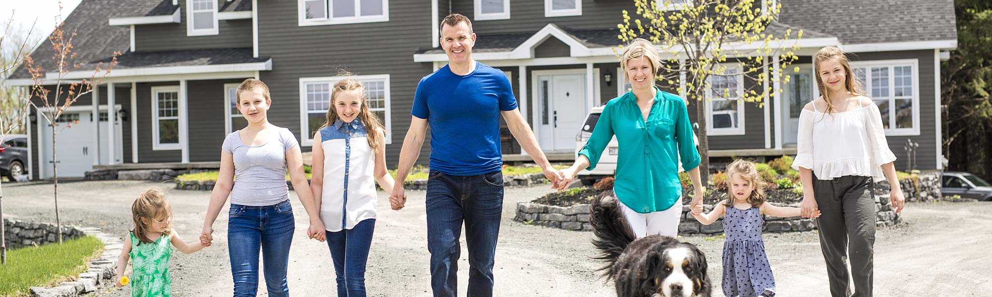 Family enjoying heat pumps