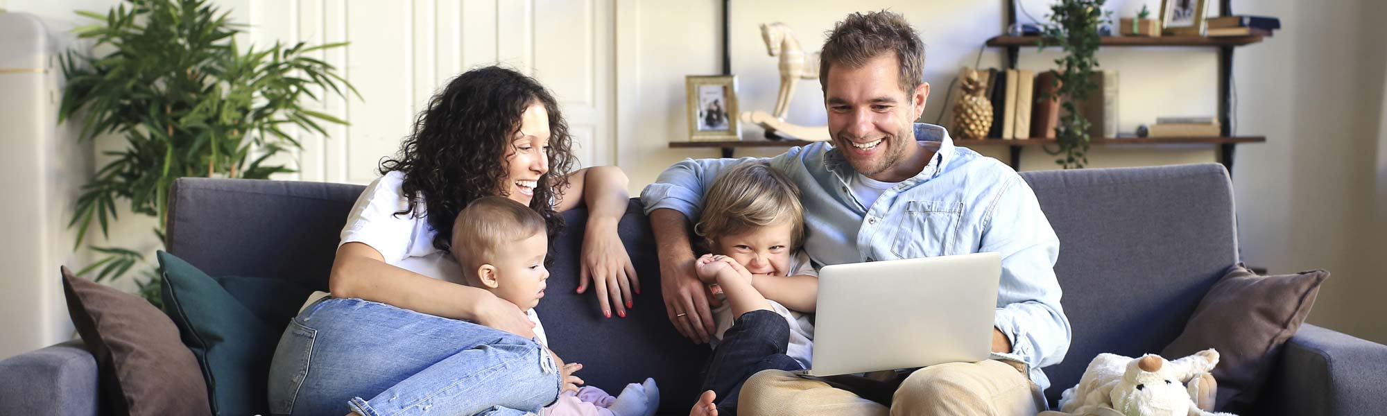 Family enjoying air conditioning