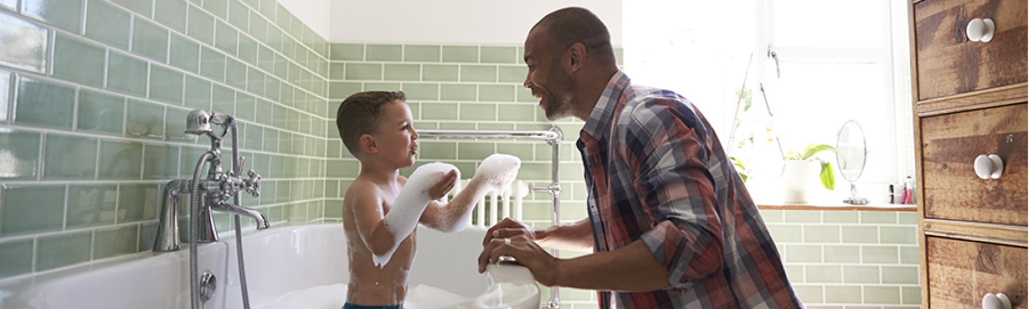 Family enjoying new hot water heater